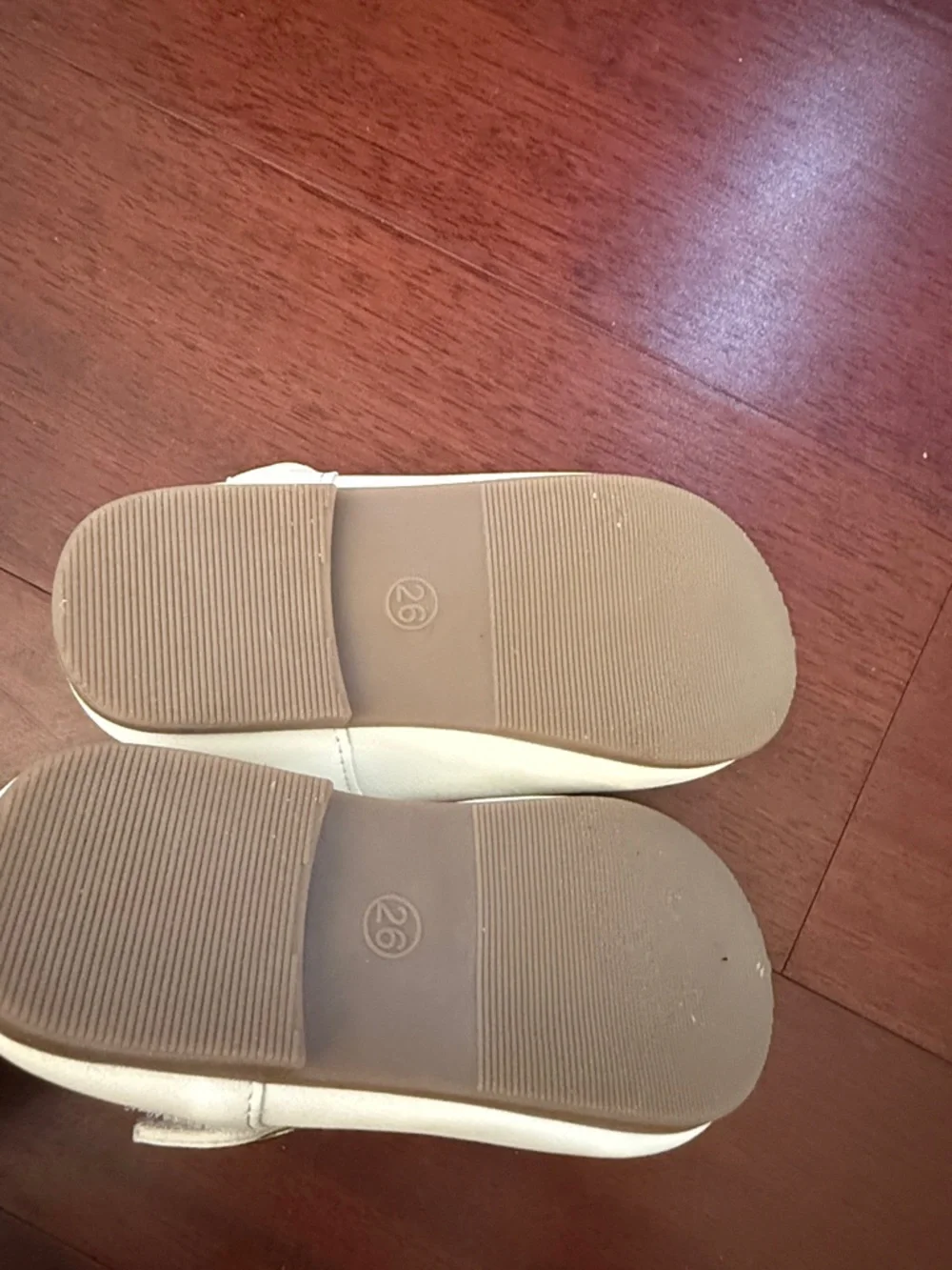 MEC Cream T-Strap Kids Dress Shoes with Buckle